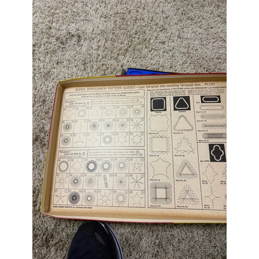Vintage 1969 Kenner New Super Spirograph Set No 401 Drawing Toy Complete Boxed